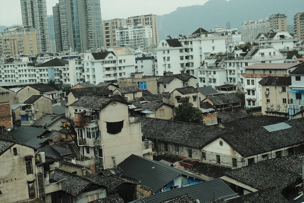 a view of a city with lots of tall buildings