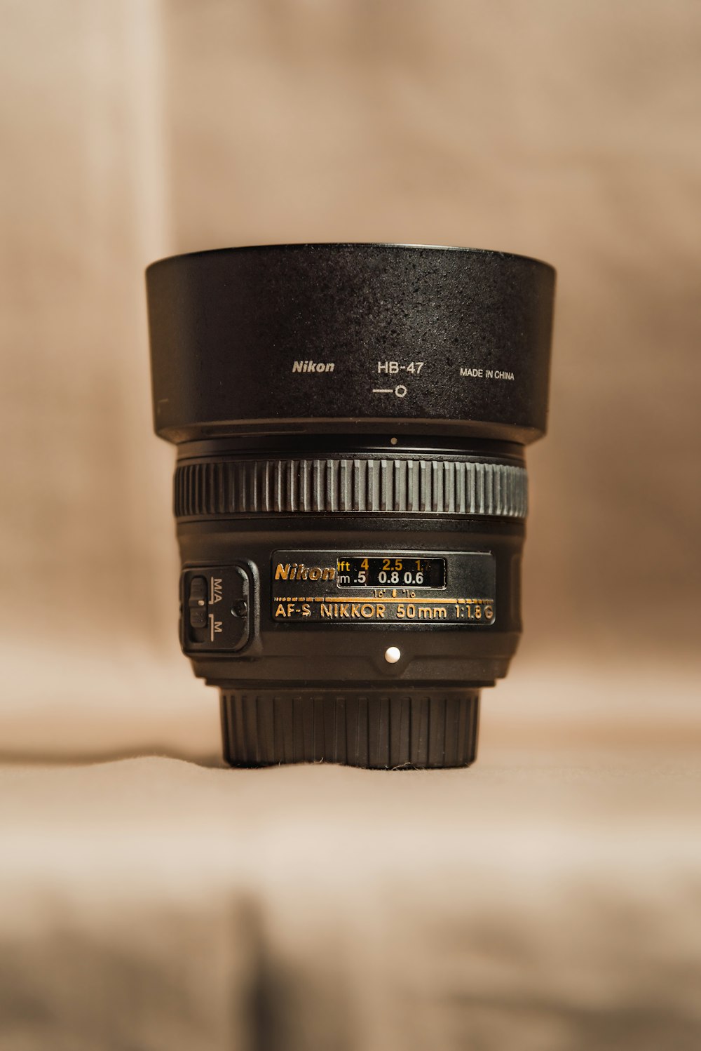 a camera lens sitting on top of a table