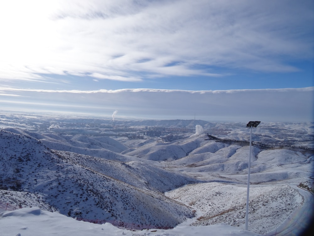 a view of a snow covered mountain from a ski lift