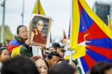 A vibrant image showcasing a political rally.