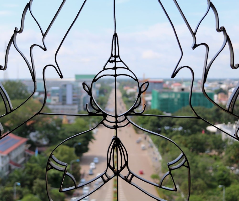 a view of a city from a window