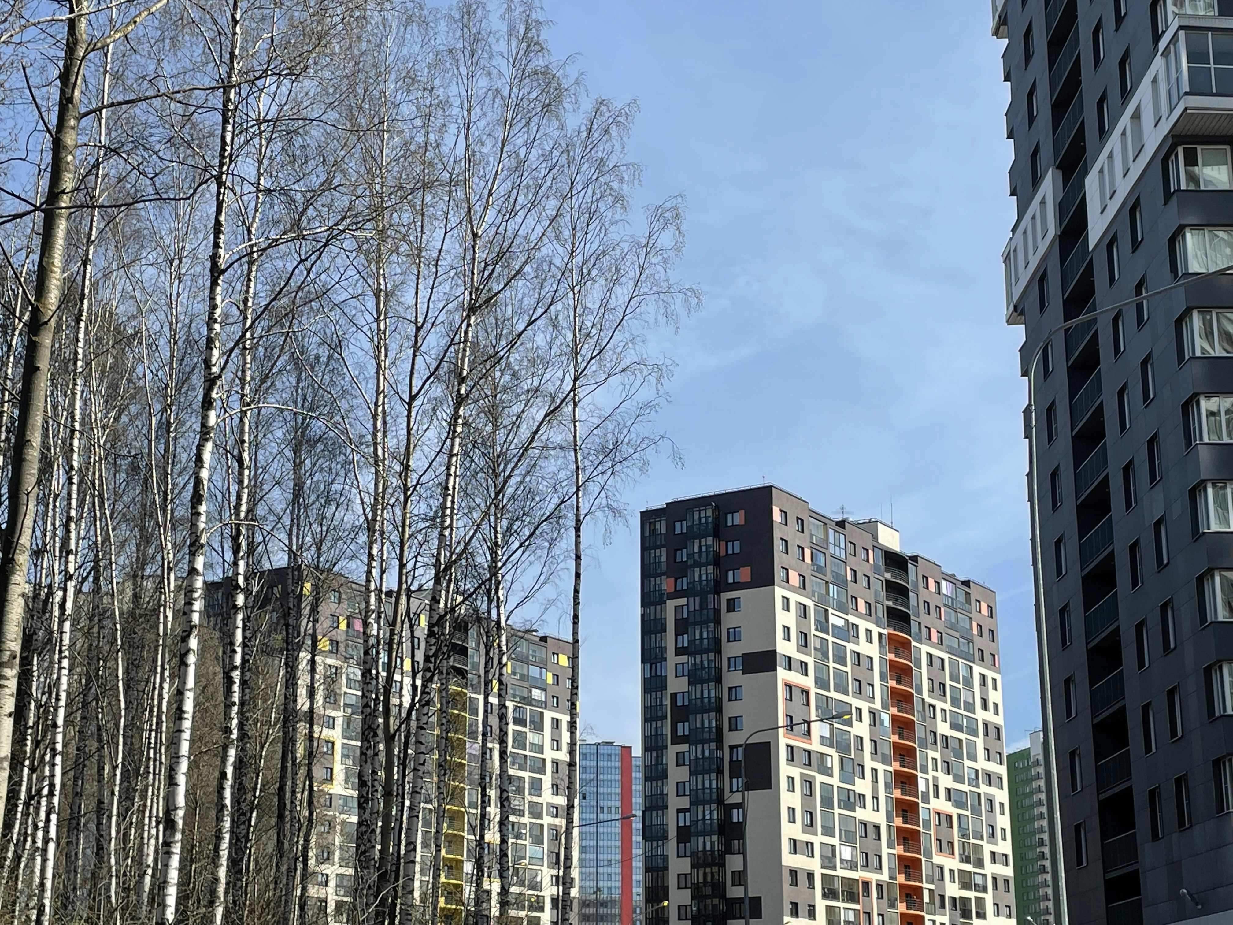 a group of tall buildings sitting next to each other