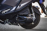 Close-up of a Segway SSV's sturdy tires and suspension system.