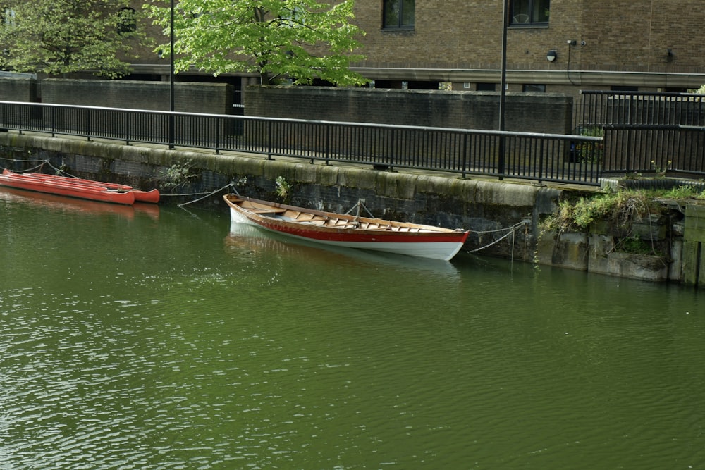 a couple of boats that are sitting in the water