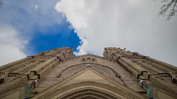 A panoramic view showcasing the cathedral's majestic architecture.