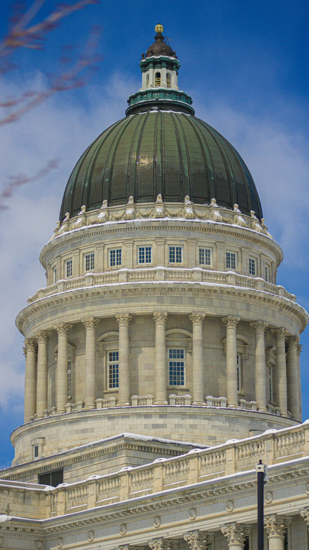 the dome of a building with a clock on it