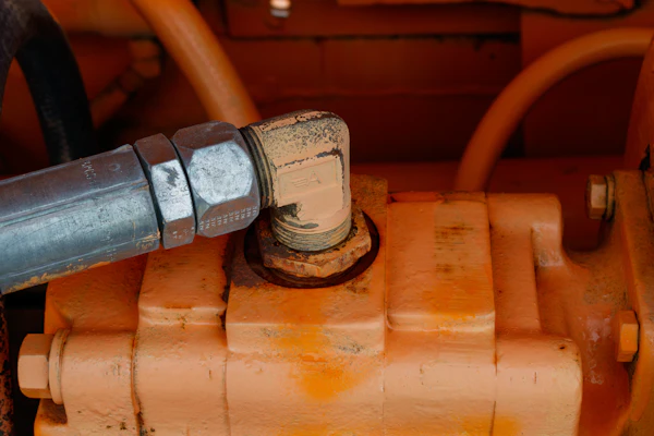 Hose coupling and valve fitting on machine