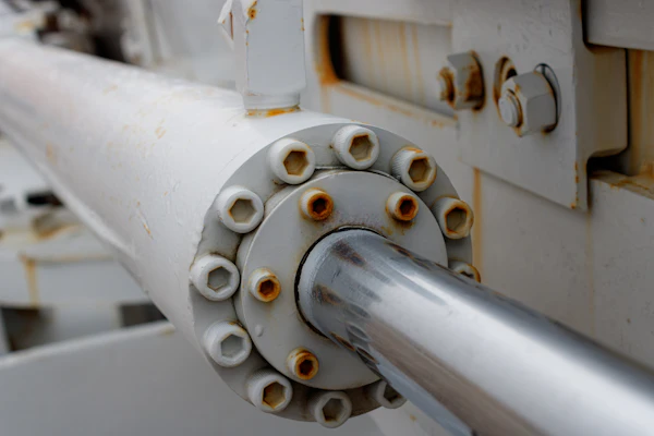 Hydraulic hose fitted on industrial machine