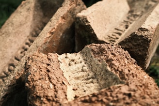 a close up of a pile of rocks