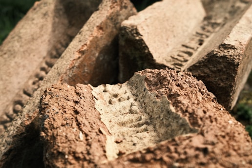 a close up of a pile of rocks
