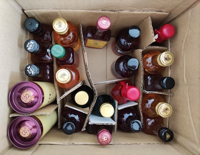 An assortment of premium liquor boxes ready for distribution.