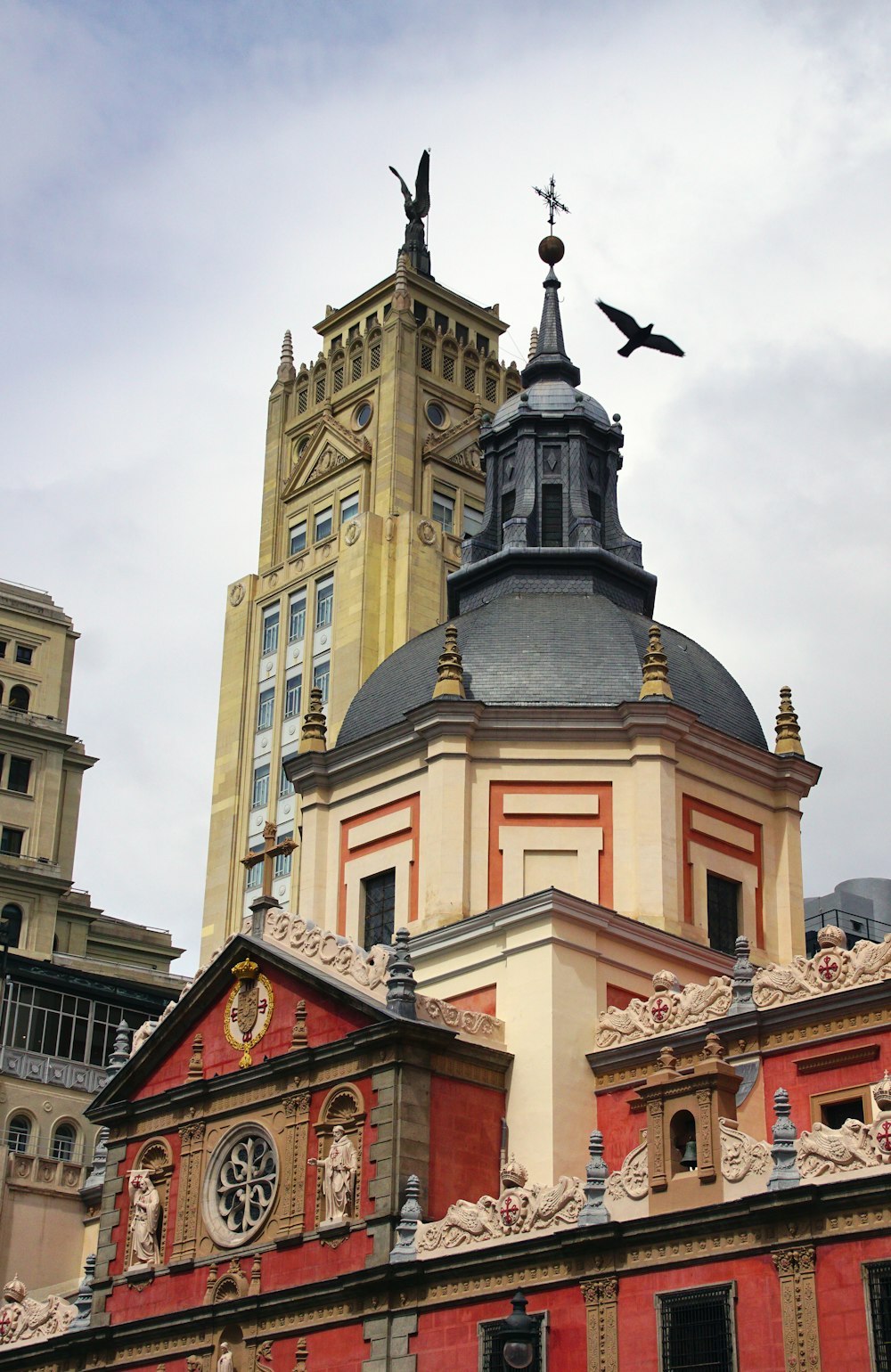 a large building with a clock on the top of it