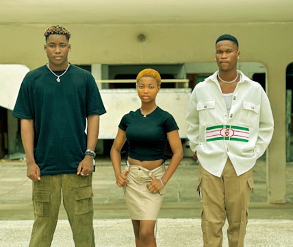 a group of people standing next to each other