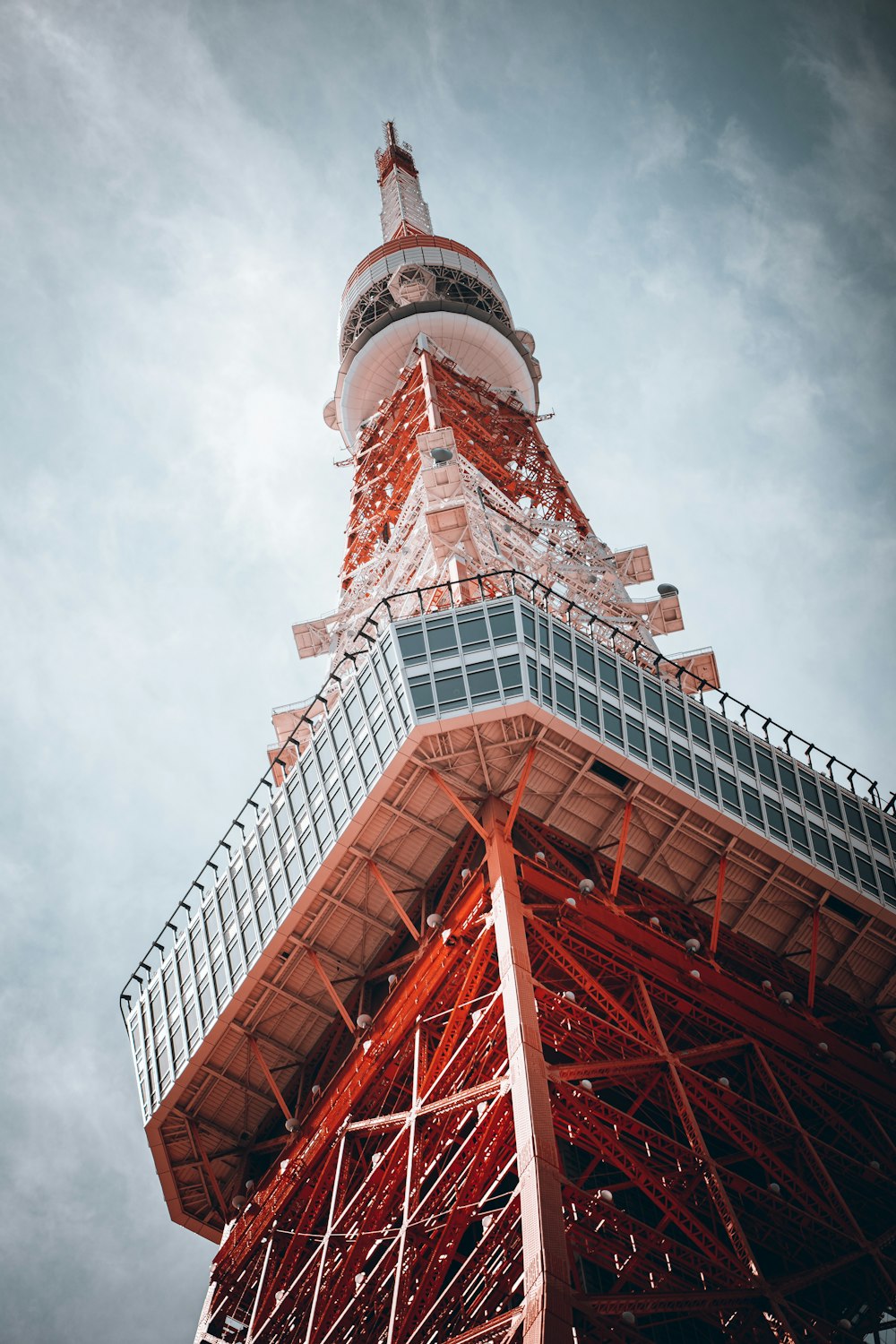 a very tall tower with a sky in the background