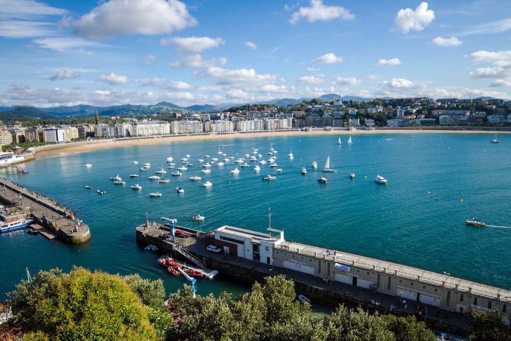 a large body of water with boats in it