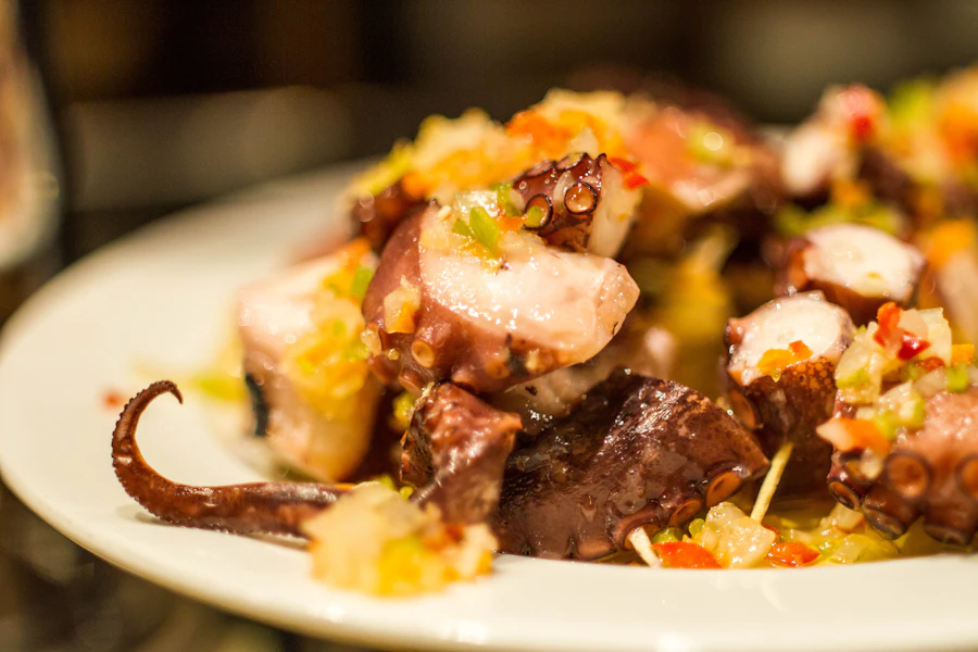 Edited pintxos and octopus