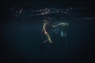 Two animated boys in swim gear pointing to their swimming domains.