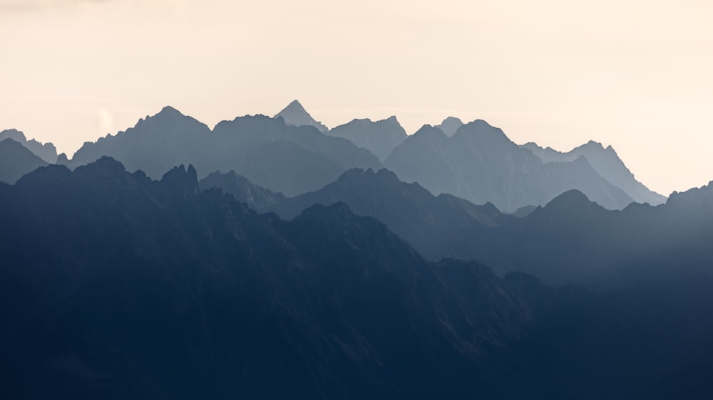 a view of the top of a mountain range