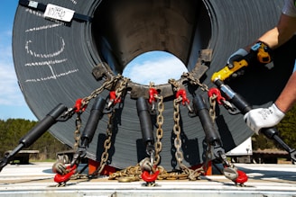 a man working on a large piece of equipment