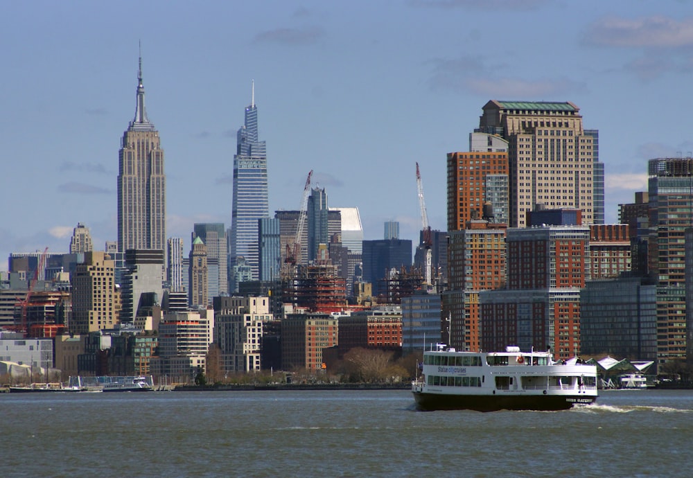 a large boat in a large body of water