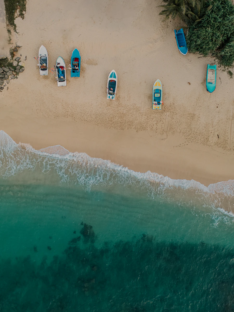 Placeholder — fishing boats on Hikkaduwa beach