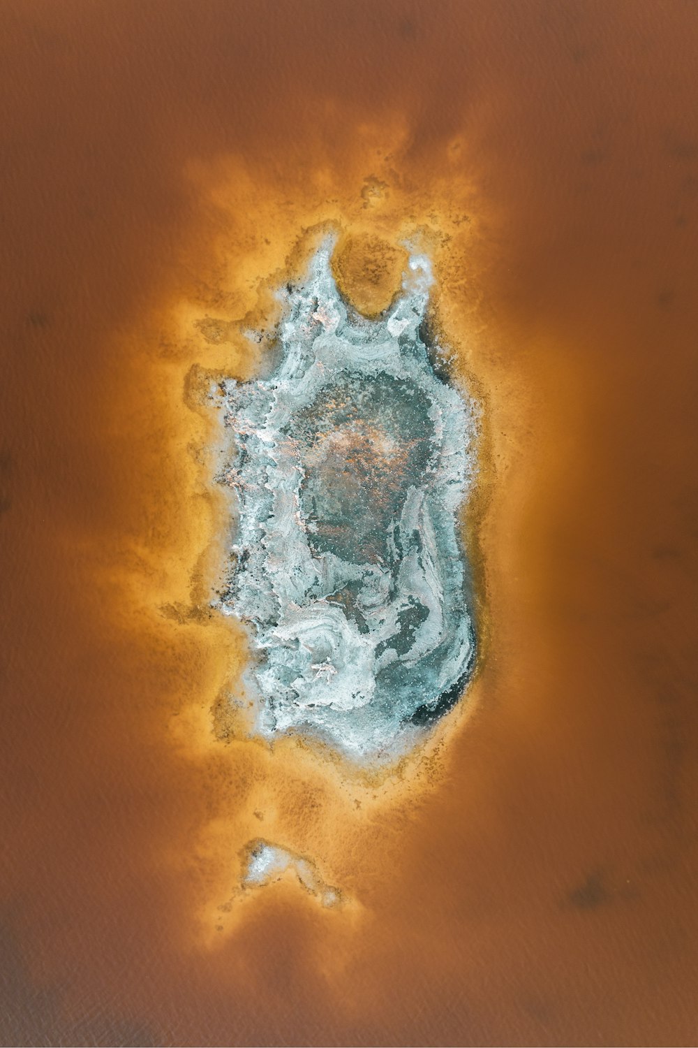 an aerial view of a body of water