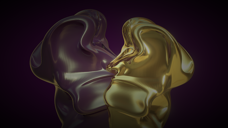 Opulent gold purple art piece