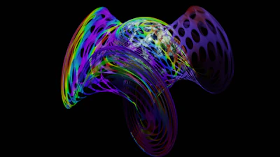 Abstract digital art representing customizable NFT tokens with vibrant colors