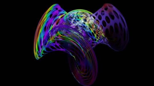 Close-up of a digital NFT art piece with vibrant polygonal shapes.