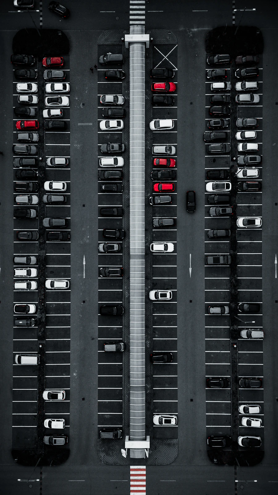 Vista aérea de estacionamiento gestionado