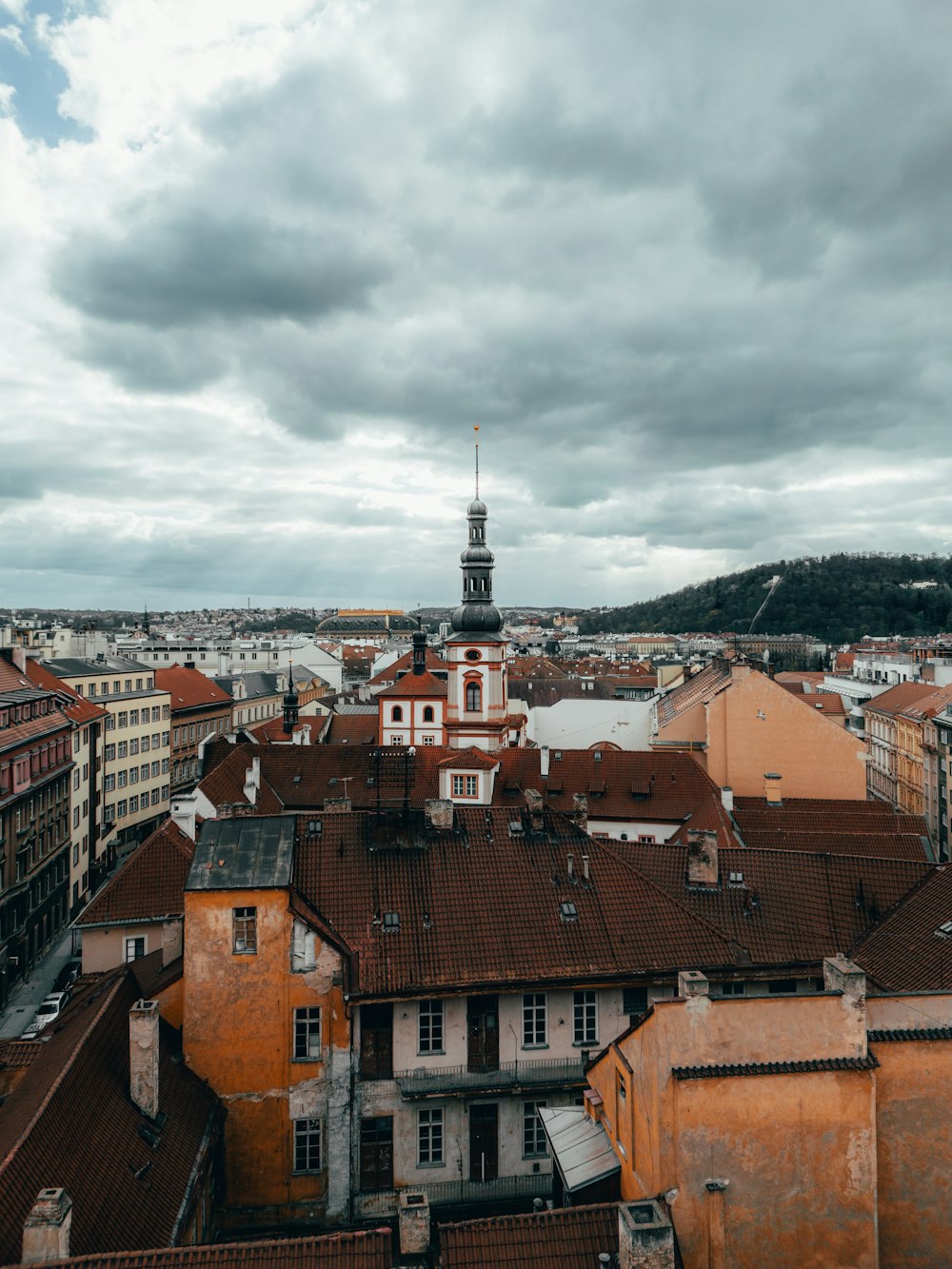 a view of a city from the top of a building