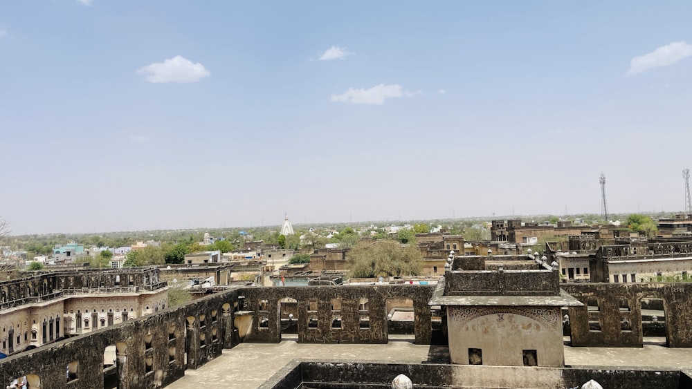 a view of a city from the top of a building