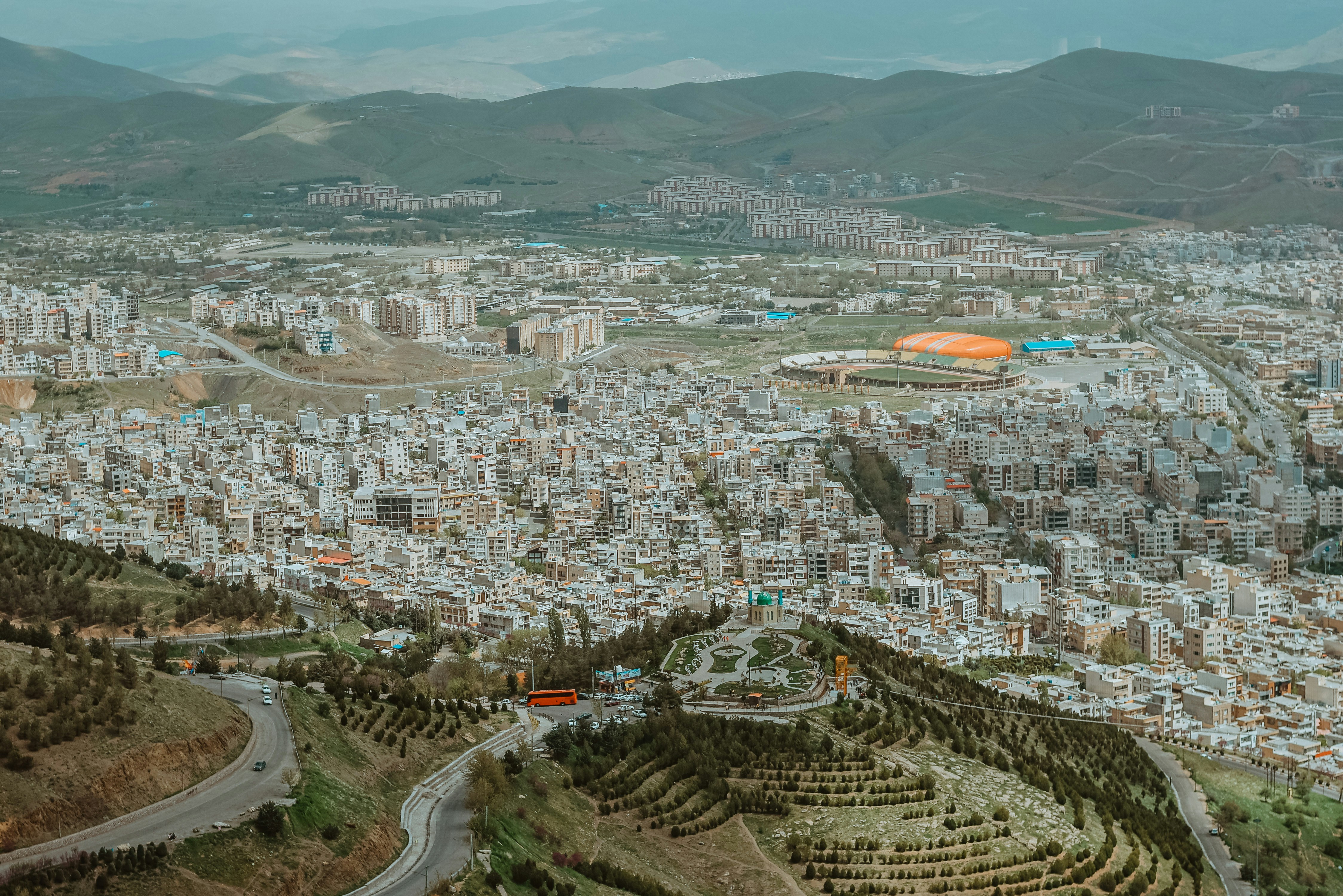 a view of a city from a high point of view