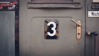 a door with a number three on it