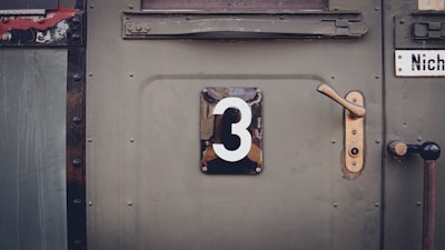 a door with a number three on it