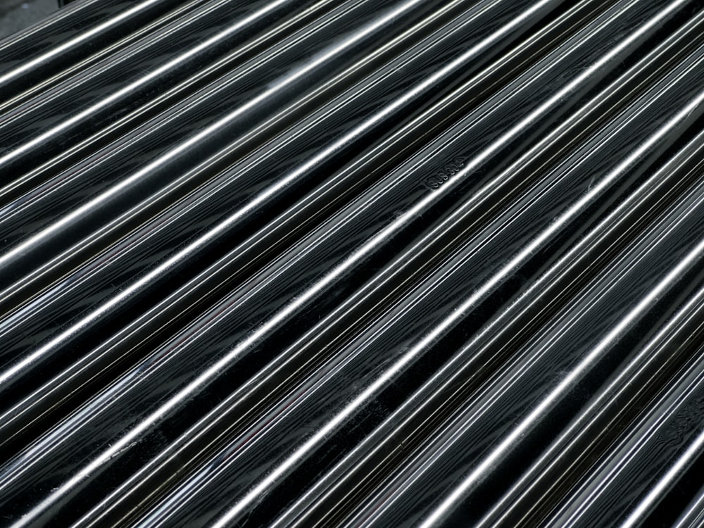 a black and white photo of metal bars