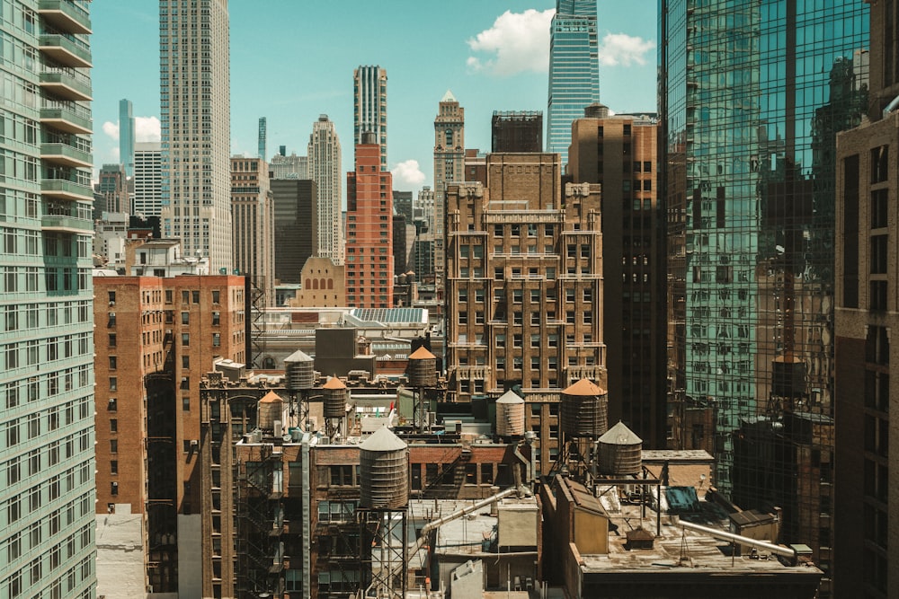 a view of a city from a high rise building