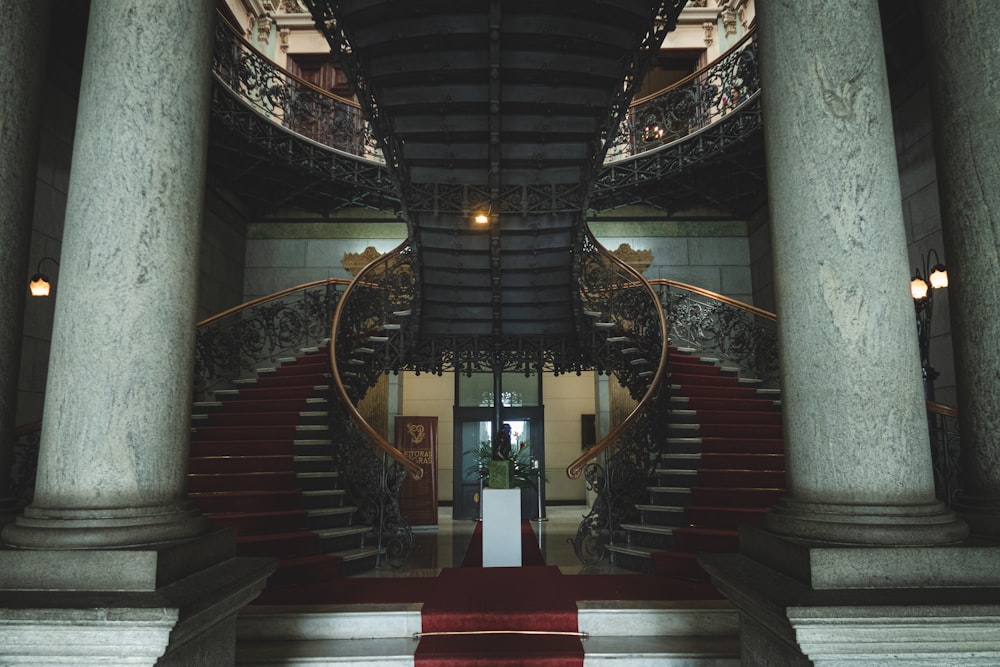 a very large building with a very long staircase
