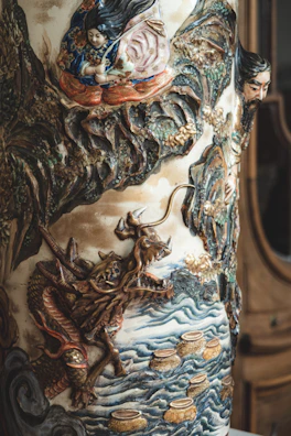 Handcrafted ceramic sculpture with intricate details from the Euroregion.