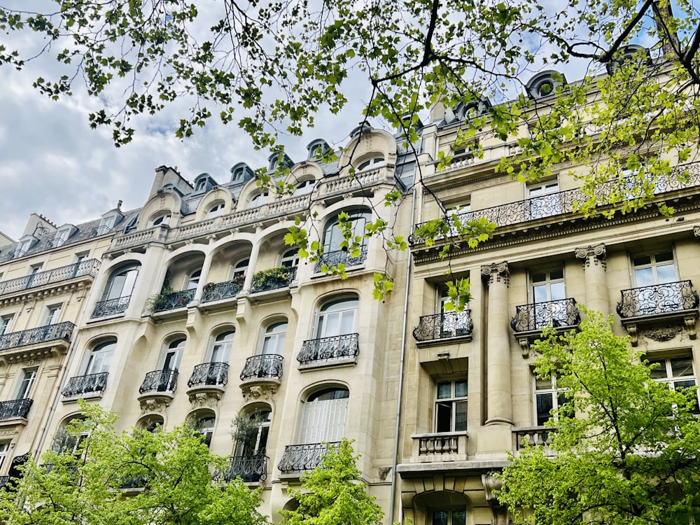 a large building with balconies and balconies on it