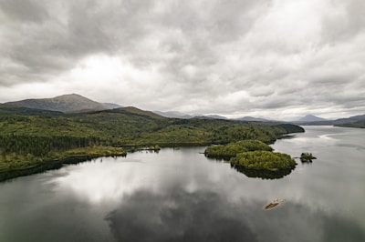a large body of water surrounded by mountains