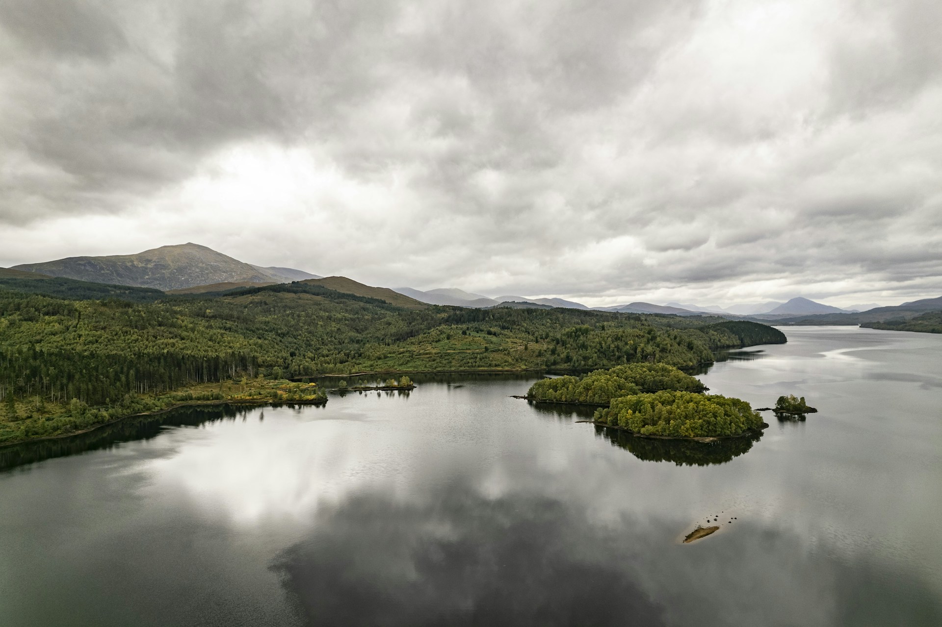 a large body of water surrounded by mountains