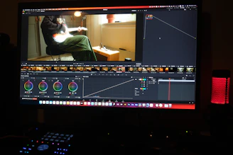 a computer screen with a picture of a person on it