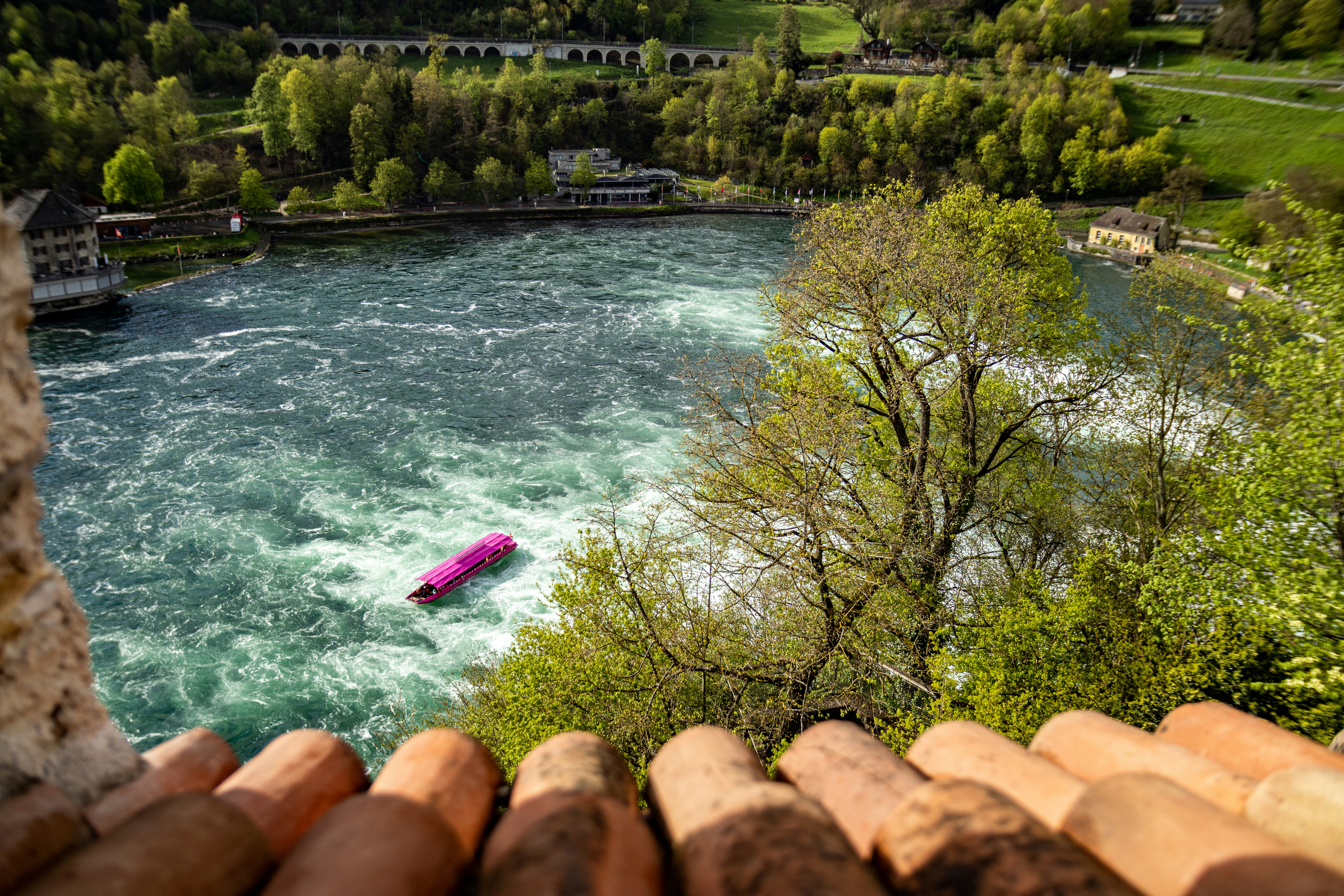 a view of a body of water from a window