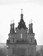 A detailed photograph of a church's intricate architecture.