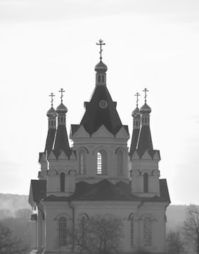 A detailed photograph of a church's intricate architecture.