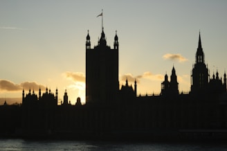 An artistic shot capturing Regal Rhythm’s silhouette framed by subtle rainbow hues and gothic architectural details.