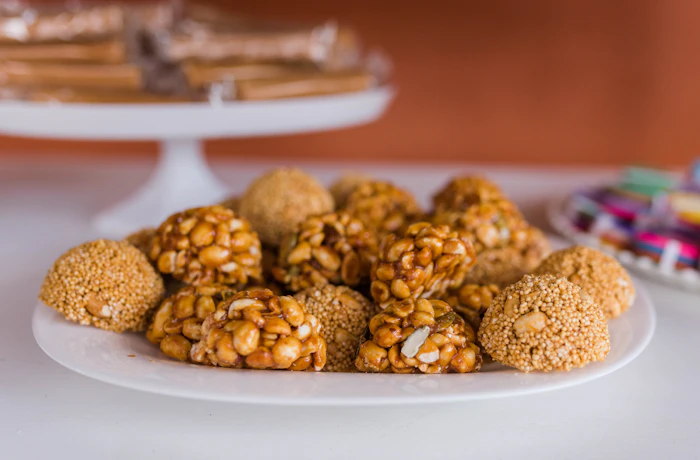 Bonbons millet croquants au sirop doré