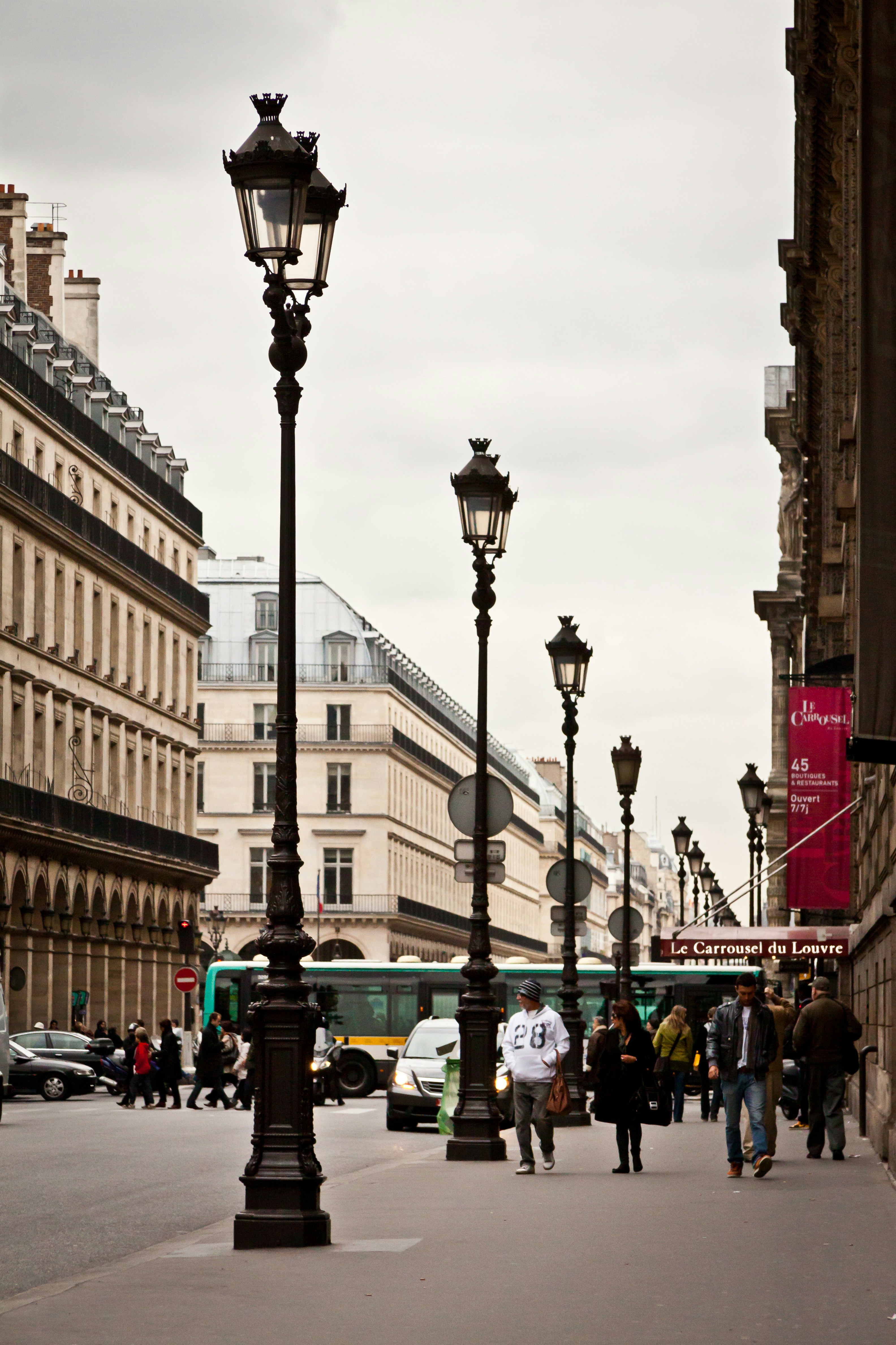 White Stone lamp post