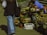 A street market scene features a variety of vegetables and goods displayed on tables and in crates. Fresh produce like potatoes, tomatoes, and greens are visible, alongside jars of preserved items. People are casually browsing and selling items, adding a lively element to the setting.